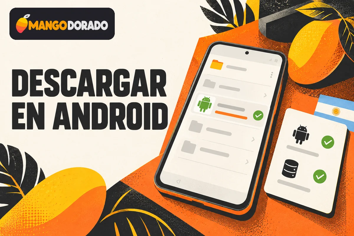 Teléfono Android con archivo APK descargado y lista de compatibilidad.
