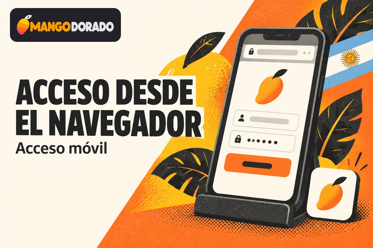 Celular con navegador móvil, acceso seguro y atajo web.