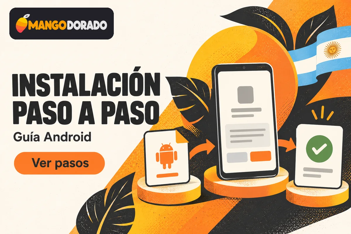 Tres etapas de instalación con APK, confirmación y finalización.