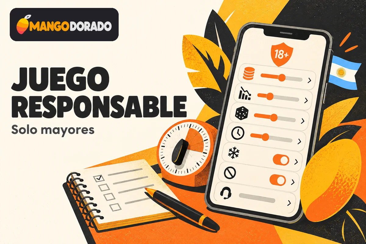 Celular con límites de juego, autoexclusión y temporizador al lado.