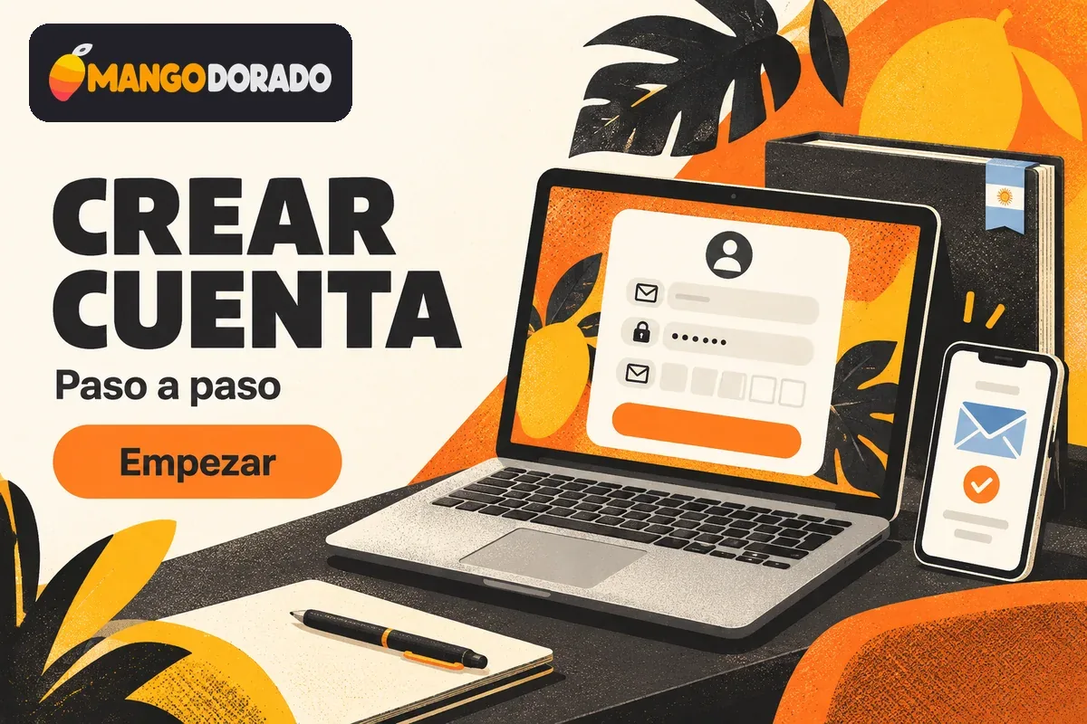 Laptop con formulario de registro y celular con verificación.