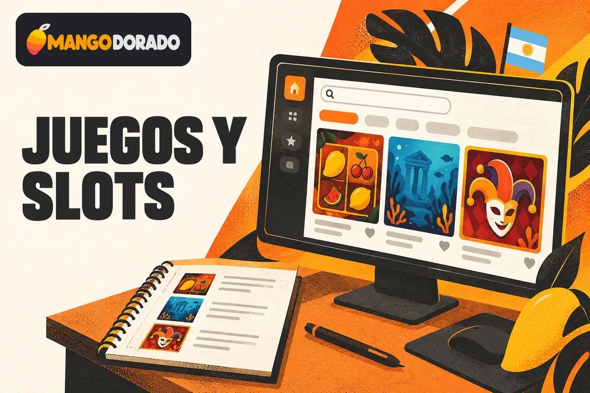 Monitor con tragamonedas, filtros por estudio y títulos favoritos.