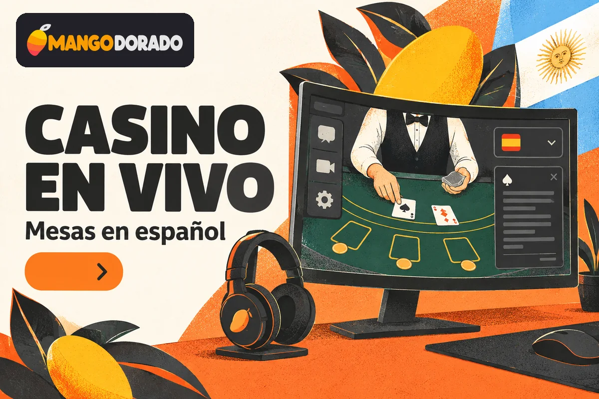 Pantalla con mesa en vivo, reglas y selector de idioma.