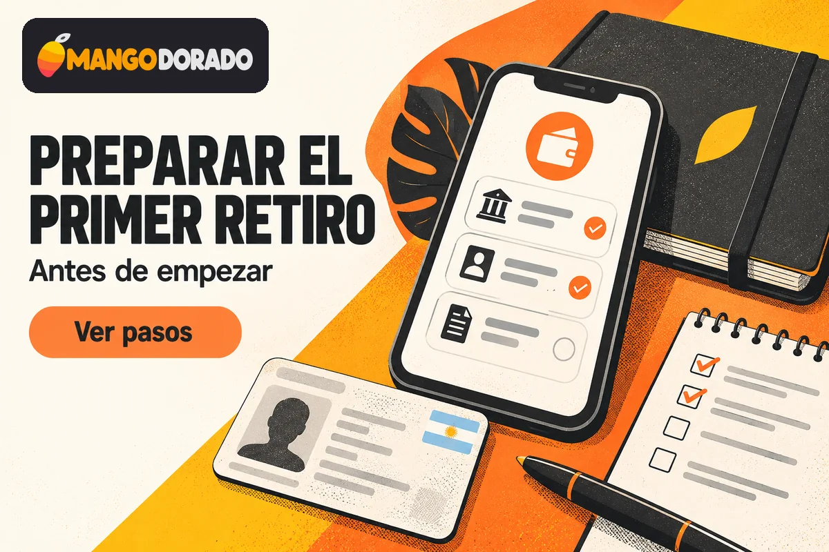 Celular con lista de preparación junto a documentos de identidad.